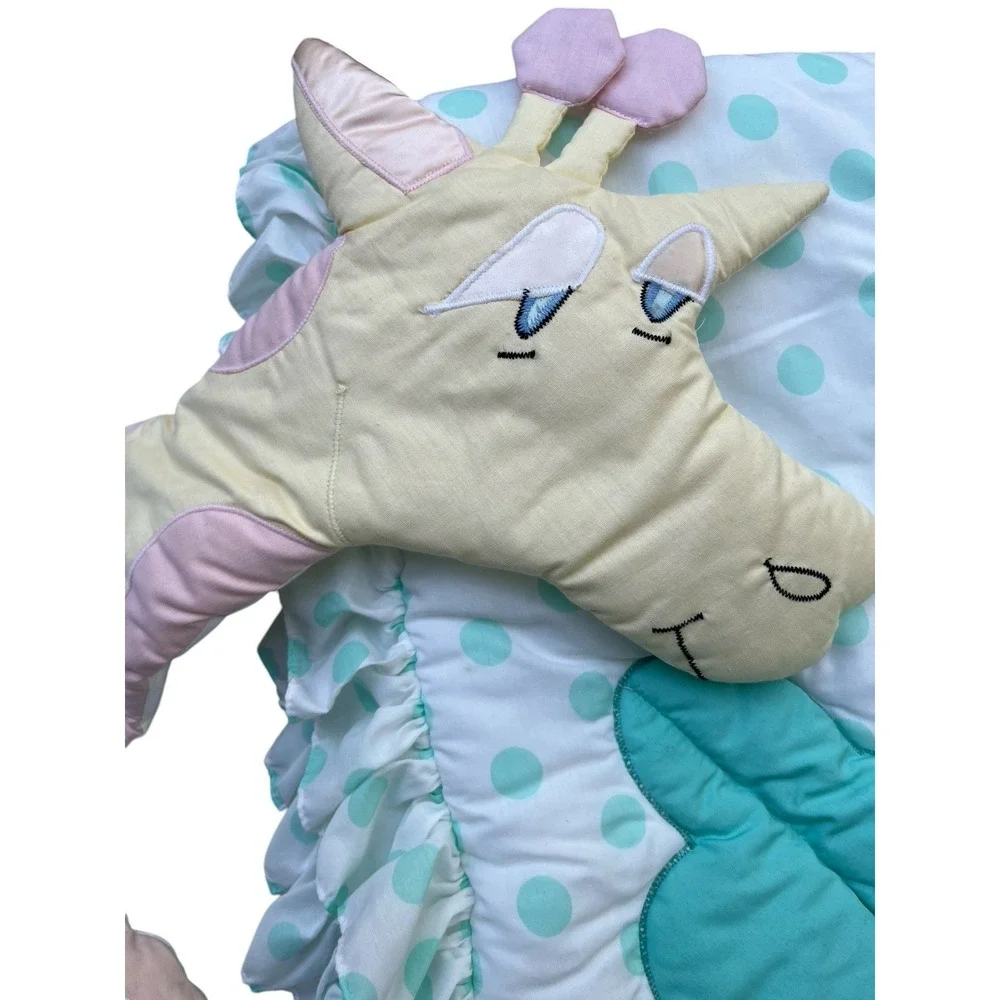 Baby Comforter and Wall Hanging Jungle Animals‎ Blue Green